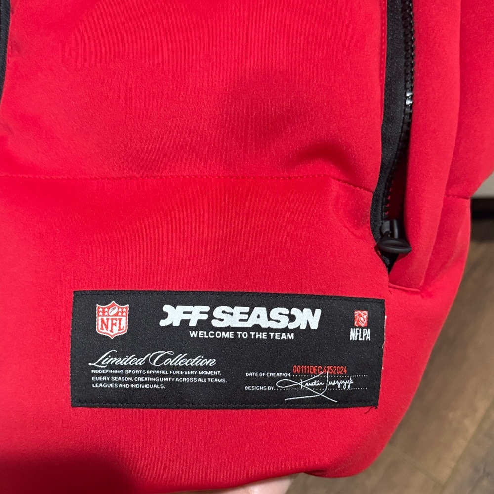 NWT Unisex Off Season McCaffrey Small San Francisco 49ers Red Jacket SOLD OUT - Picture 8 of 13